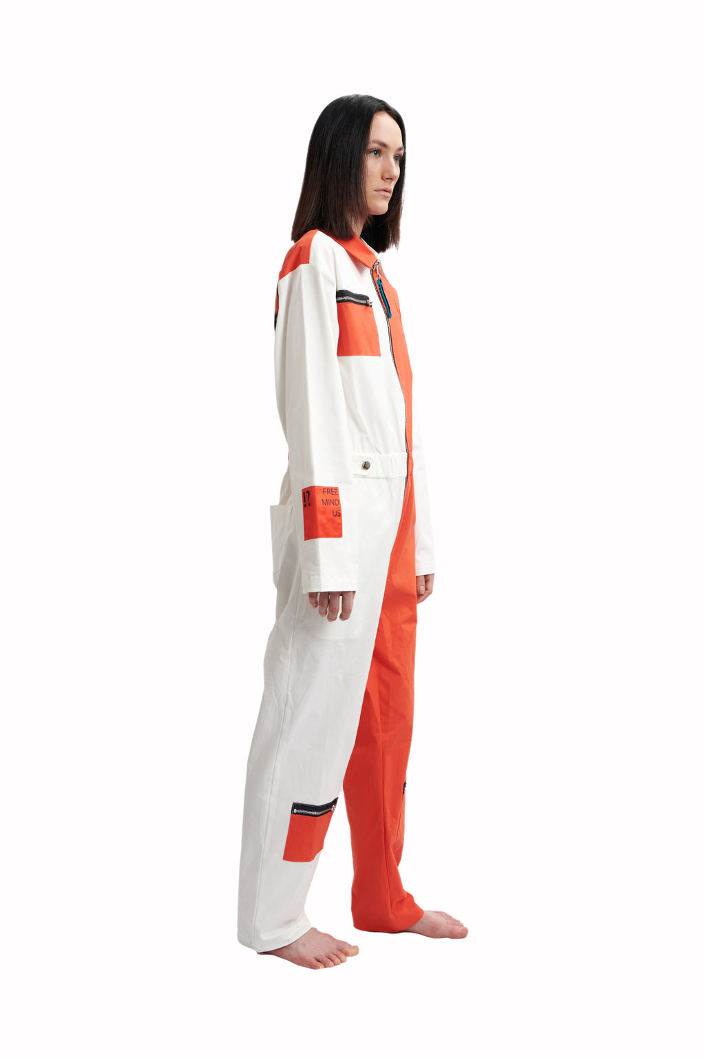 TWO-TONE W O/W ART-NEURAL COVERALL